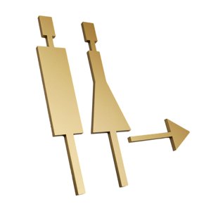 Magideal - Señal De Baño, Señal De Puerta De Baño, Señal De Identificación, Señal De Puerta De Baño Simple, Señal De Baño Femenina Masculina Para Decoración, Dorado