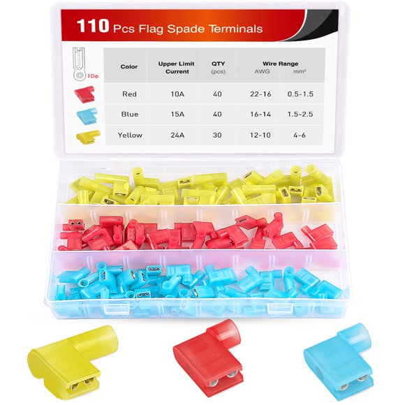 Terminales Nilight 110 uds nylon aislado tipo pala de desconexión rápida