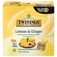 Tea De Hierbas Twinings Con Limón Y Jengibre, 100 Bolsitas De Té Individuales