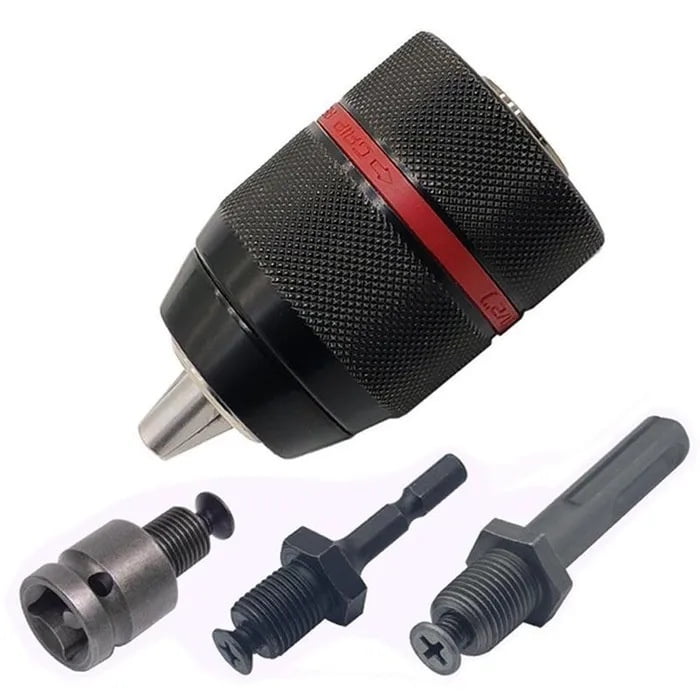 Genérica - Mandril 13mm 3 Adaptadores Atornillador, Taladros De Impacto