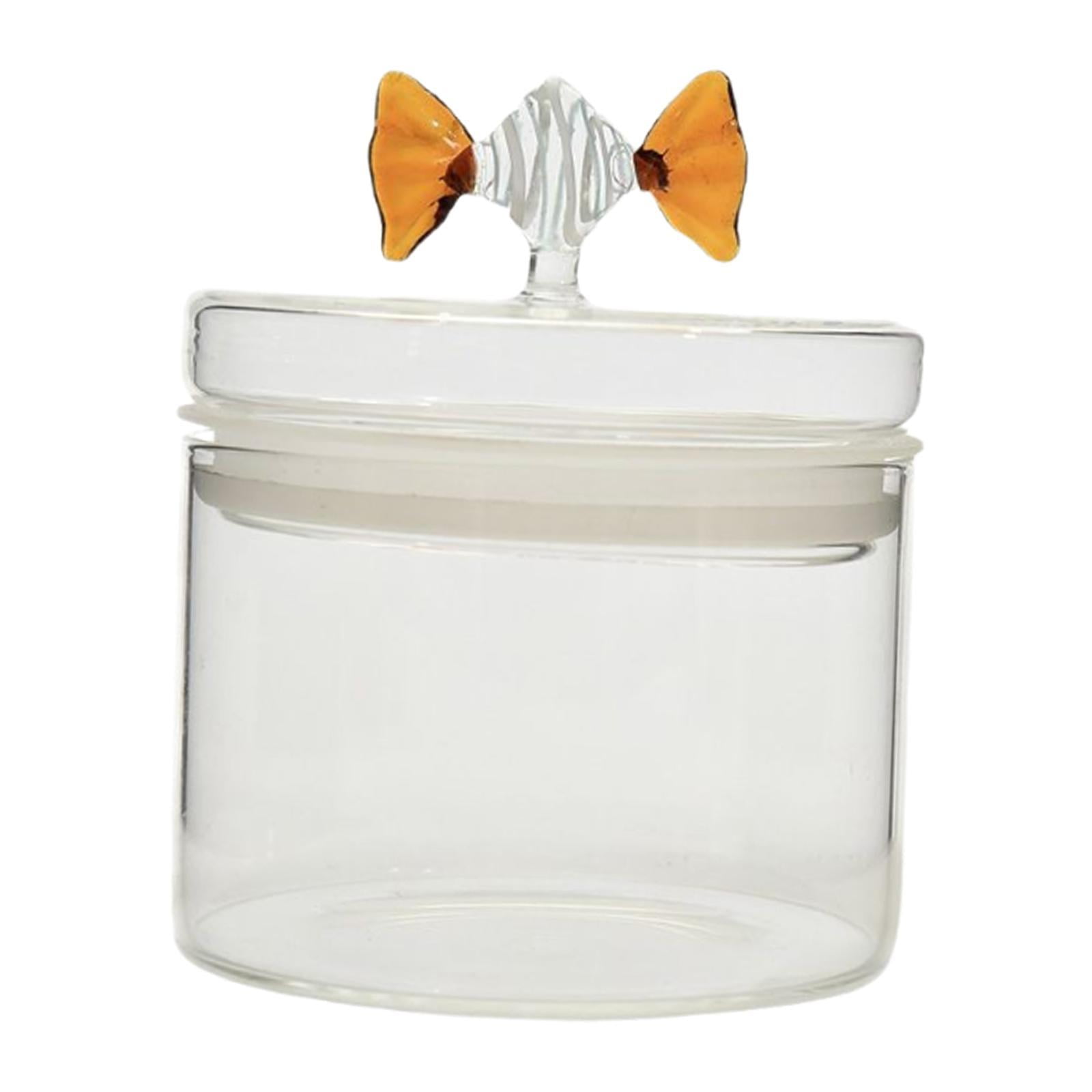 Magideal - Glass Rowing Glass Con Tapa Hermética, Recipiente De Café, Creativo De Recipiente De Alimentos Transparentes Frasco De Dulces Para Granos De Café Azúc