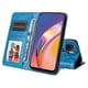 thumbnail image 4 of Funda tipo cartera FOXDOCK para OPPO Reno 5 Lite , diseño girasol en relieve, cuero PU, cierre magnético, soporte y tarjetero, 4 of 5