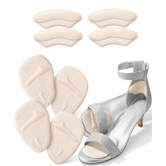 Almohadillas metatarsianas DR JK para mujer, 8 unidades, color beige, almohadillas para talones