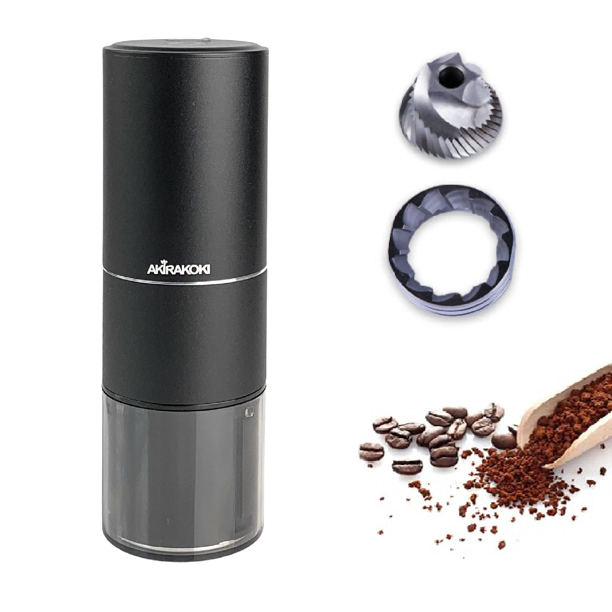 Molinillo De Café Akirakoki, Fresa Eléctrica, Acero Inoxidable