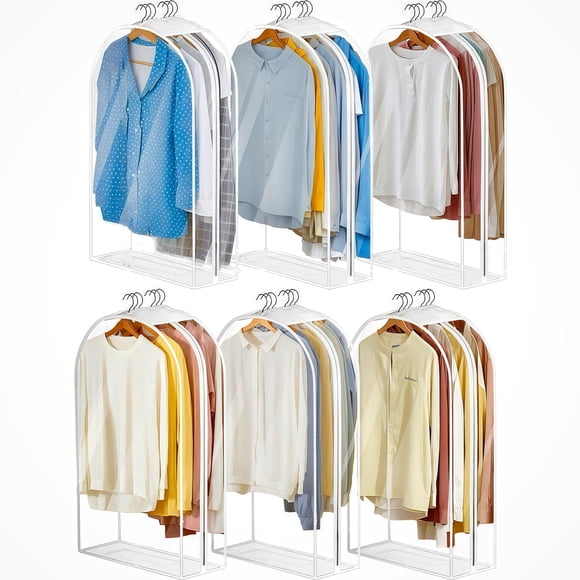 Bolsas Maylmc transparentes para colgar ropa, 24 x 10 x 40 pulgadas, paquete de 6