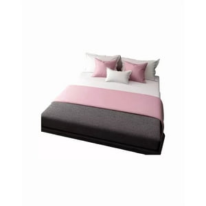 Genérico - Piecera 60X220 Cm + 2 Fundas Para Cama Gruesa Color Palo Rosa
