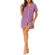thumbnail image 2 of INSPIRE CHIC Camisón de Manga Corta para Mujer Regreso a Clases Camisa de Dormir con Botones y Cuello con Muesca Vestido de Descanso Mini de Mezcla de Algodón Suave L Púrpura, 2 of 6