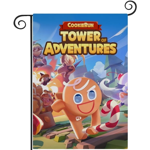 Cookie Run-bandera de jardín temática. 28CM*45CM