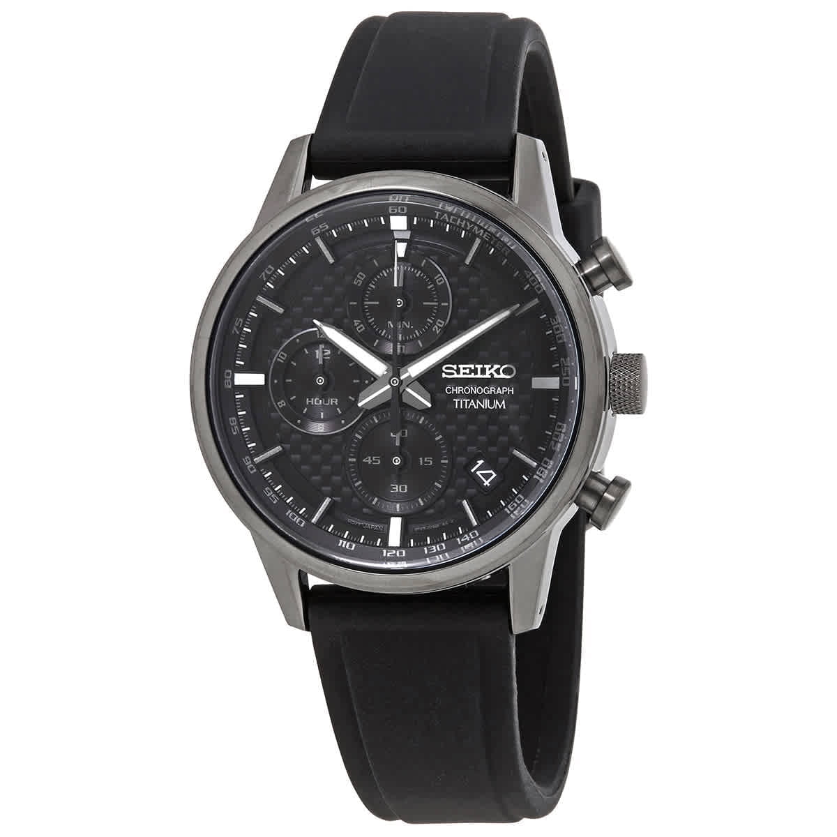 Seiko - Reloj Essentials Con Cronógrafo De Cuarzo Y Esfera Negra Para Hombre Ssb393p1