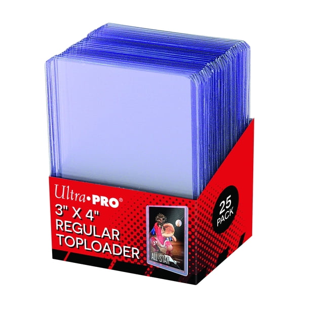 Protectores de tarjetas Ultra Pro Toploader, 3 x 4, transparentes, 25 quilates, para tarjetas