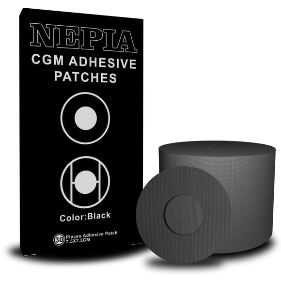 Parches para Sensor CGM Nepia Impermeables 30 Piezas Negro