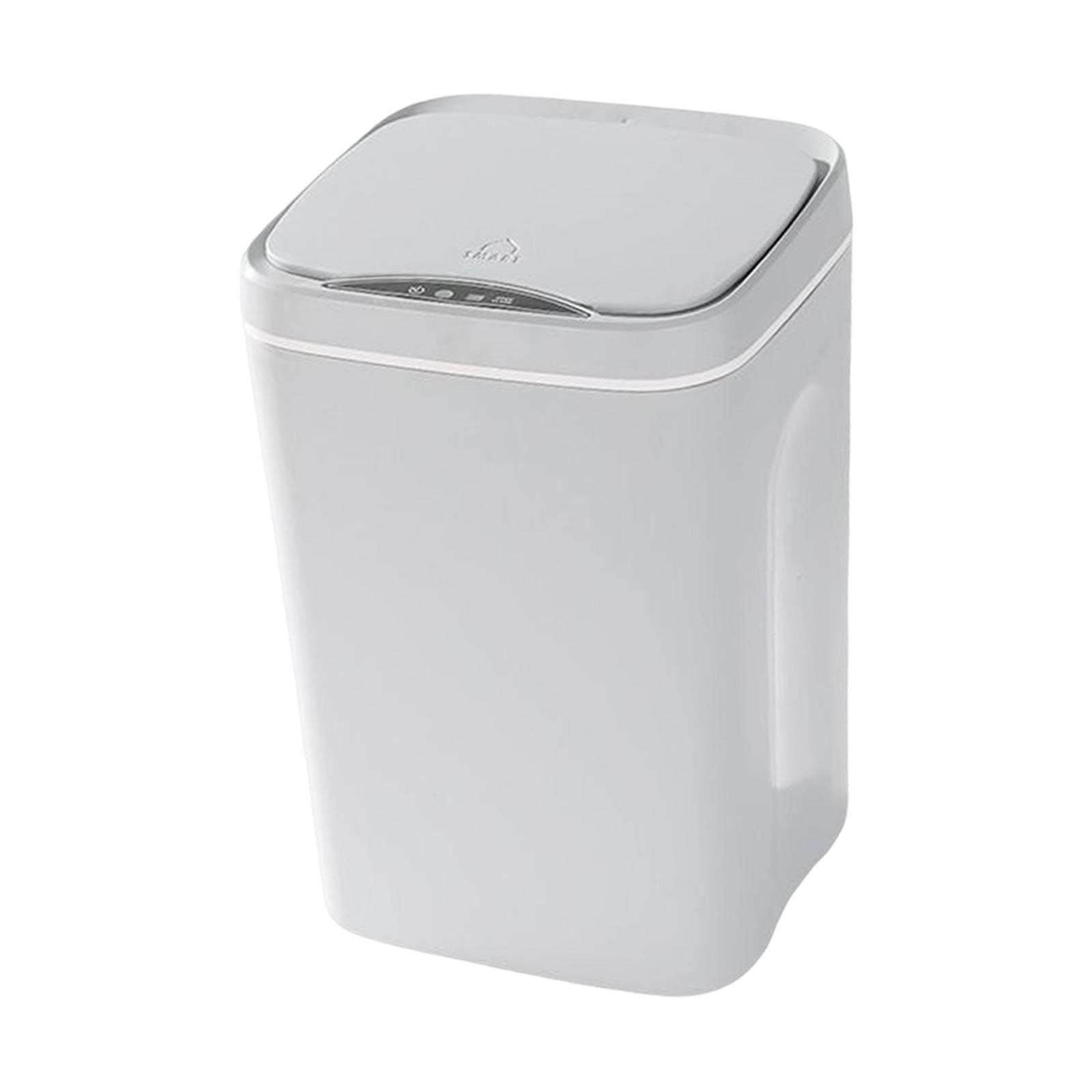 Magideal - 11 Cubo De Basura De Inducción Inteligente, Sin Contacto Con Tapa, Cubo De Basura, Basura Para Sala De Estar, Cocina, Hogar, Oficina, Basura , Blanca Batería Blanca