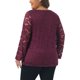 thumbnail image 3 of Agnes Orinda Blusa Casual Transparente de Manga Larga con Encaje de Doble Capa y Cuello en V para Mujer de Talla Grande 4X Rojo Púrpura, 3 of 6