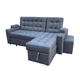 thumbnail image 3 of Sofá Cama 3 Cuerpos Gris Oscuro 200 cm con Baúl y Puffs, 3 of 5