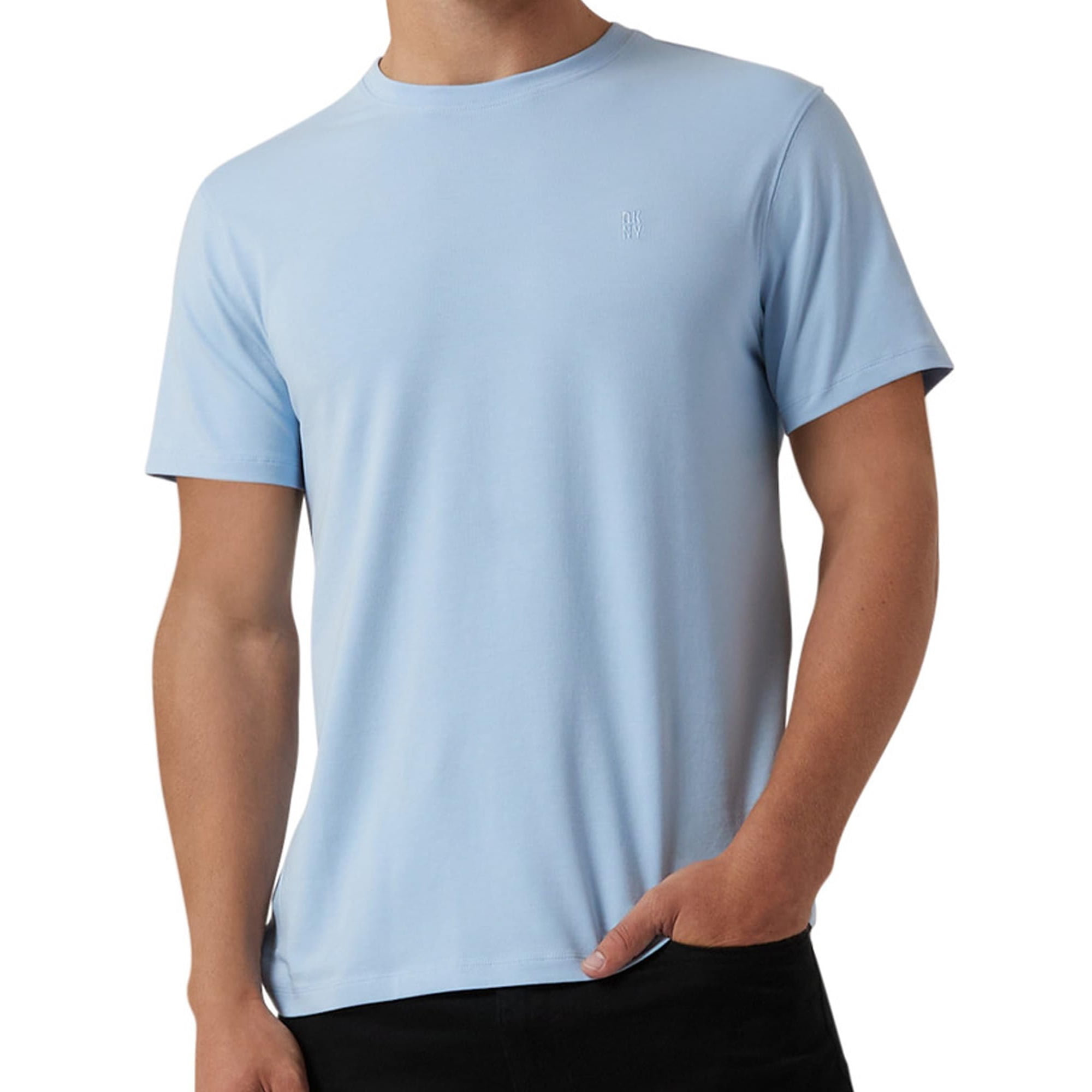 Camiseta Dkny Clásica De Algodón Suave Con Cuello Redondo En Azul