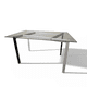 thumbnail image 1 of Mesa De Comedor Rectangular Moderna De Vidrio Templado Con Patas Metálicas., 1 of 4