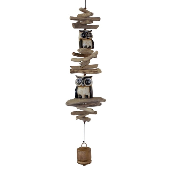 Campana Wind Bell Cohasset Gifts 616 Twin Oscar Owl, color canela
