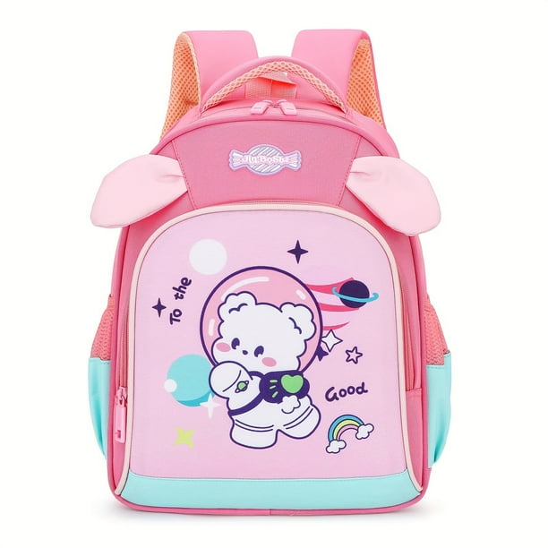 New Children's Cartoon Cute Unicorn Dinosaur Astronaut Backpack, Double-layer Multi-functional Large Capacity Backpack Lightweight Breathable Student School Bag Travel Backpack
