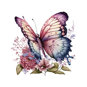 Bothyi - Calcomanías De Pared De Mariposas Y Flores, Pegatinas De Pared Florales Para El Hogar, Dormitorio, Baño