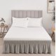thumbnail image 1 of suxuMhao Falda de Cama Elástica Envolvente con Volantes Tamaño Twin, Gris Claro - Colchón de 39x75 Pulgadas Compatible con Caída de 15 Pulgadas, Falda de Ropa de Cama de 1 Pieza para Decoración de, 1 of 3