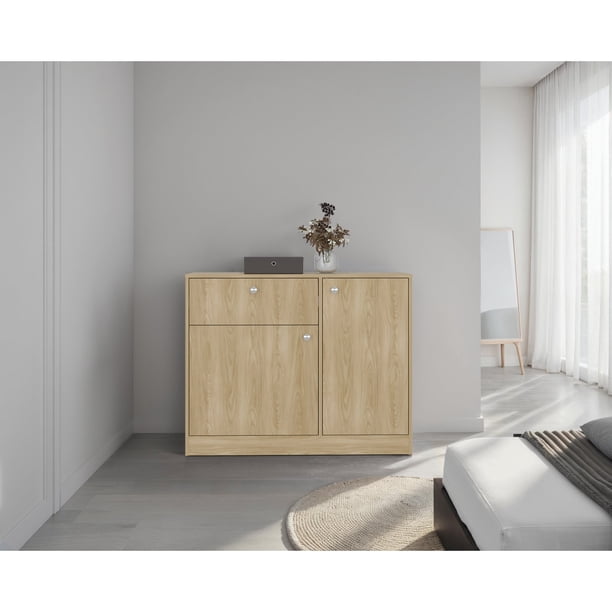 Comoda Praga 1 Cajon 2 Puertas 80x100x30,2 Cm Fresno
