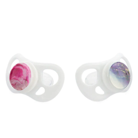 Chupetes Twistshake Mármol 0-6M 2 Uns - Rosado / Morado