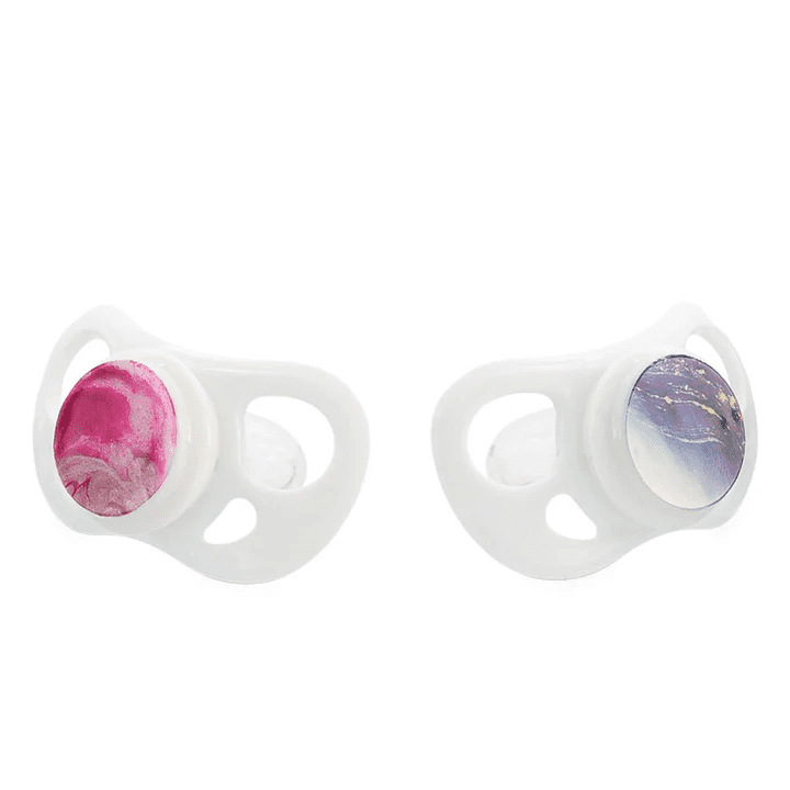 Chupetes Twistshake Mármol 6+m 2 Uns - Rosado / Morado