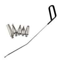 Magideal - Kit De 6 Varillas De Reparación De Abolladuras De Acero Inoxidable Con 5 Cabezales Para Eliminar Abolladuras Por Granizo. Mano Derecha