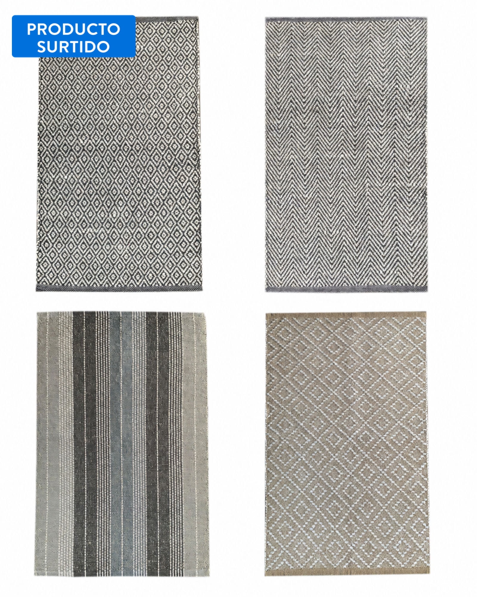 Alfombra 120x180cm 100% algodón Multicolor