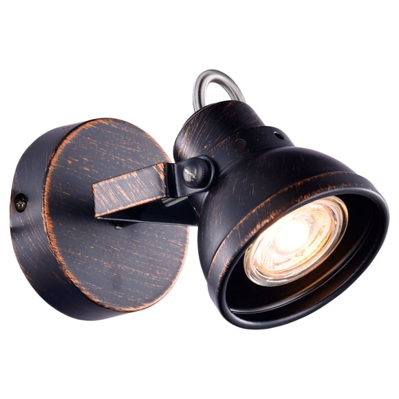 Foco Sobr. 1 Luz Gu10 Cazo Pátina Negro S/Amp