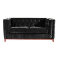 Latam Home - Sofa Roma 2C Tela Velvet Negro