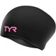 thumbnail image 2 of Gorro de natación TYR para cabello largo, sin arrugas, silicona, negro, adulto, 2 of 5