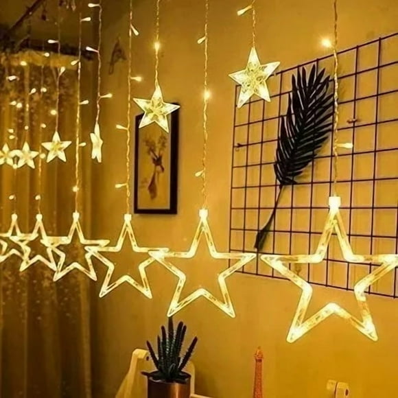 Luces Navidad Guirnalda Cascada Estrella Calida