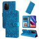 thumbnail image 1 of Funda tipo cartera FOXDOCK para Xiaomi Poco F3 Pro , diseño girasol en relieve, cuero PU, cierre magnético, soporte y tarjetero, 1 of 5