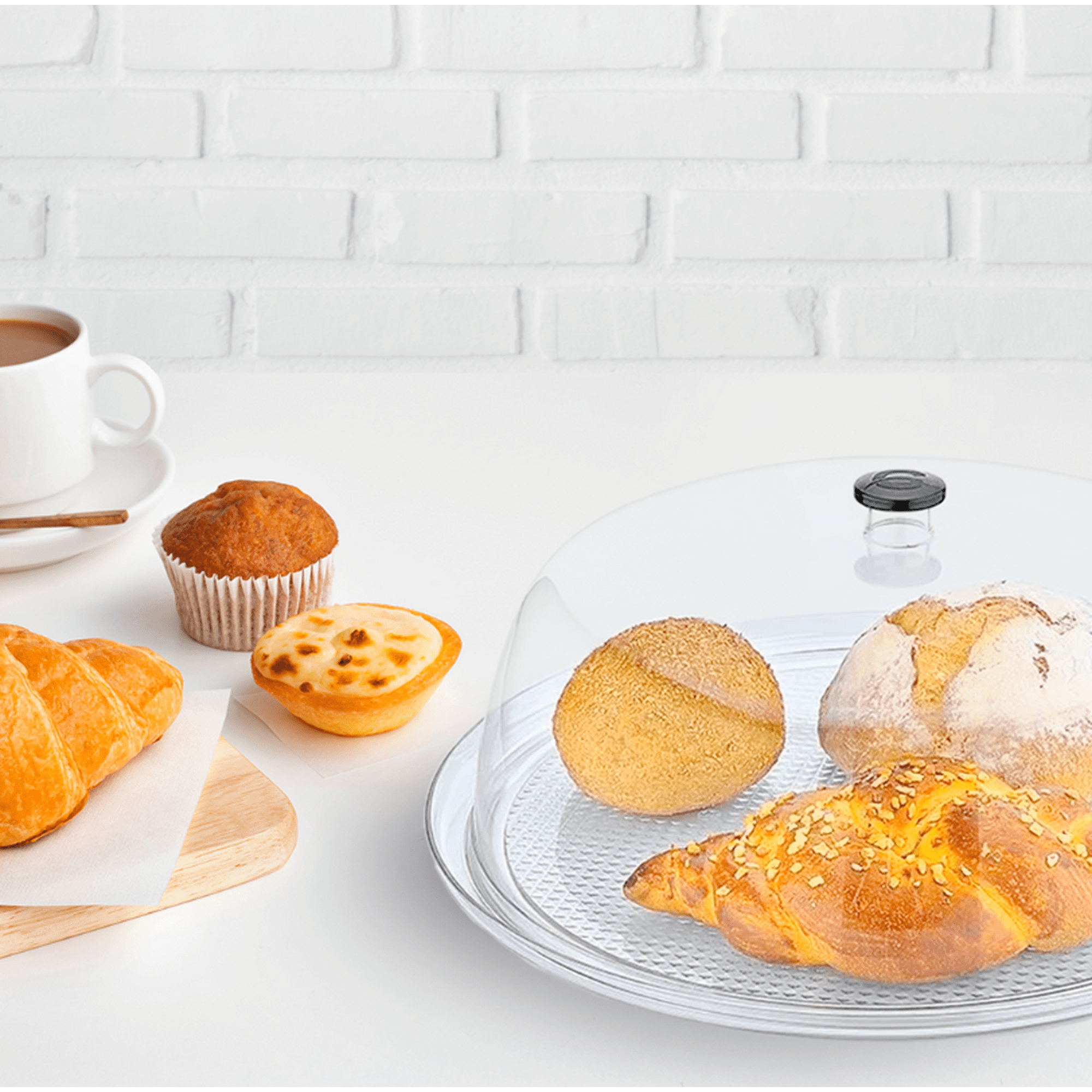 Gastroplast - Pack Tapa Domo Redonda Policarbonato Ø35 Cm Con Base