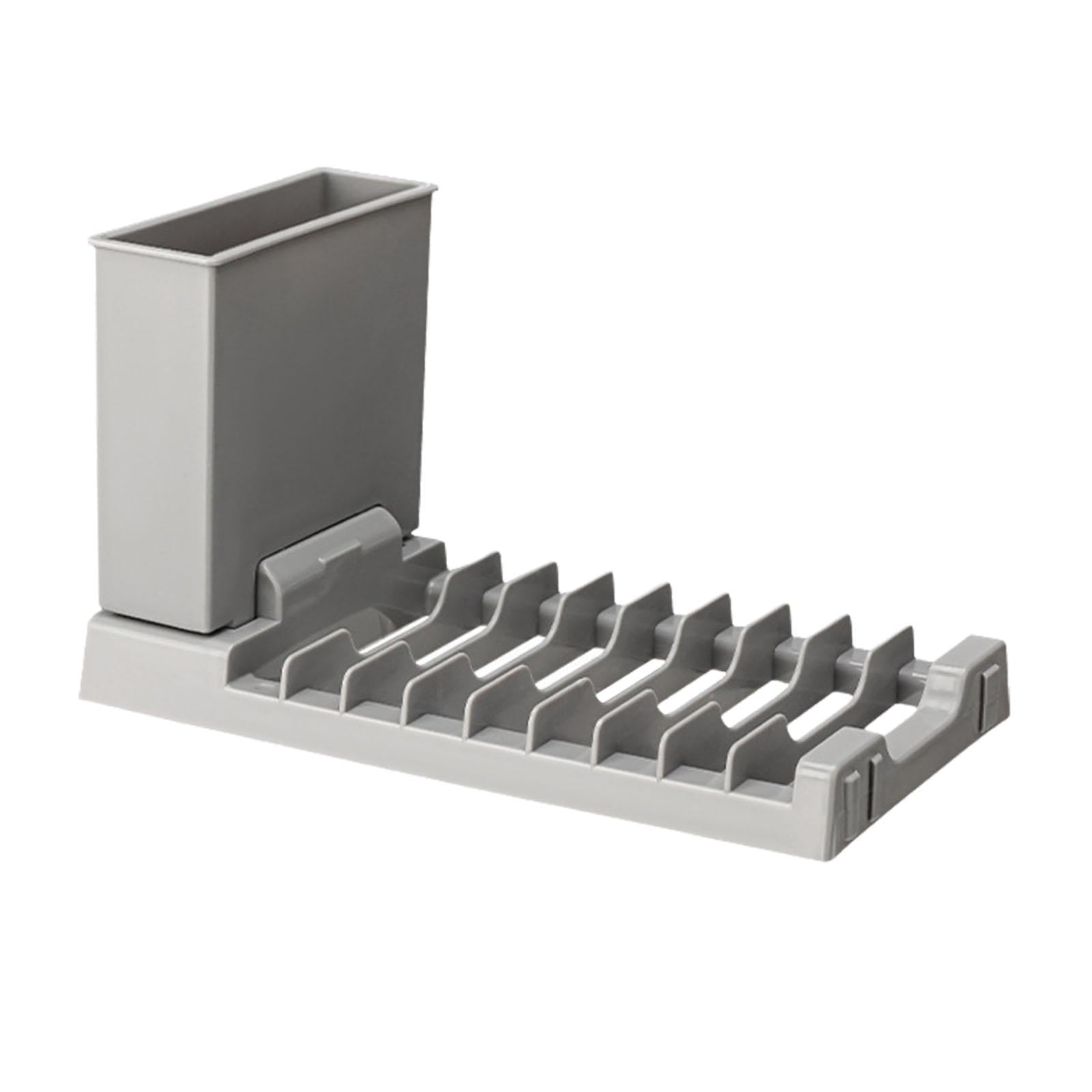Bothyi - Estante Para Secar Platos, Utensilios De Cocina Plegables, Estante Para Platos Para El Hogar, Mostrador, Cocina, Gris