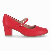 Zapato Mary Jane Mujer Rojo Laura 01 Piccadilly