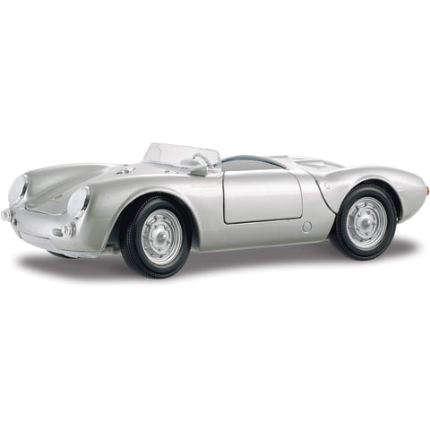 Vehículo Fundido Maisto Porsche 550A Spyder A Escala 1:18 Plateado