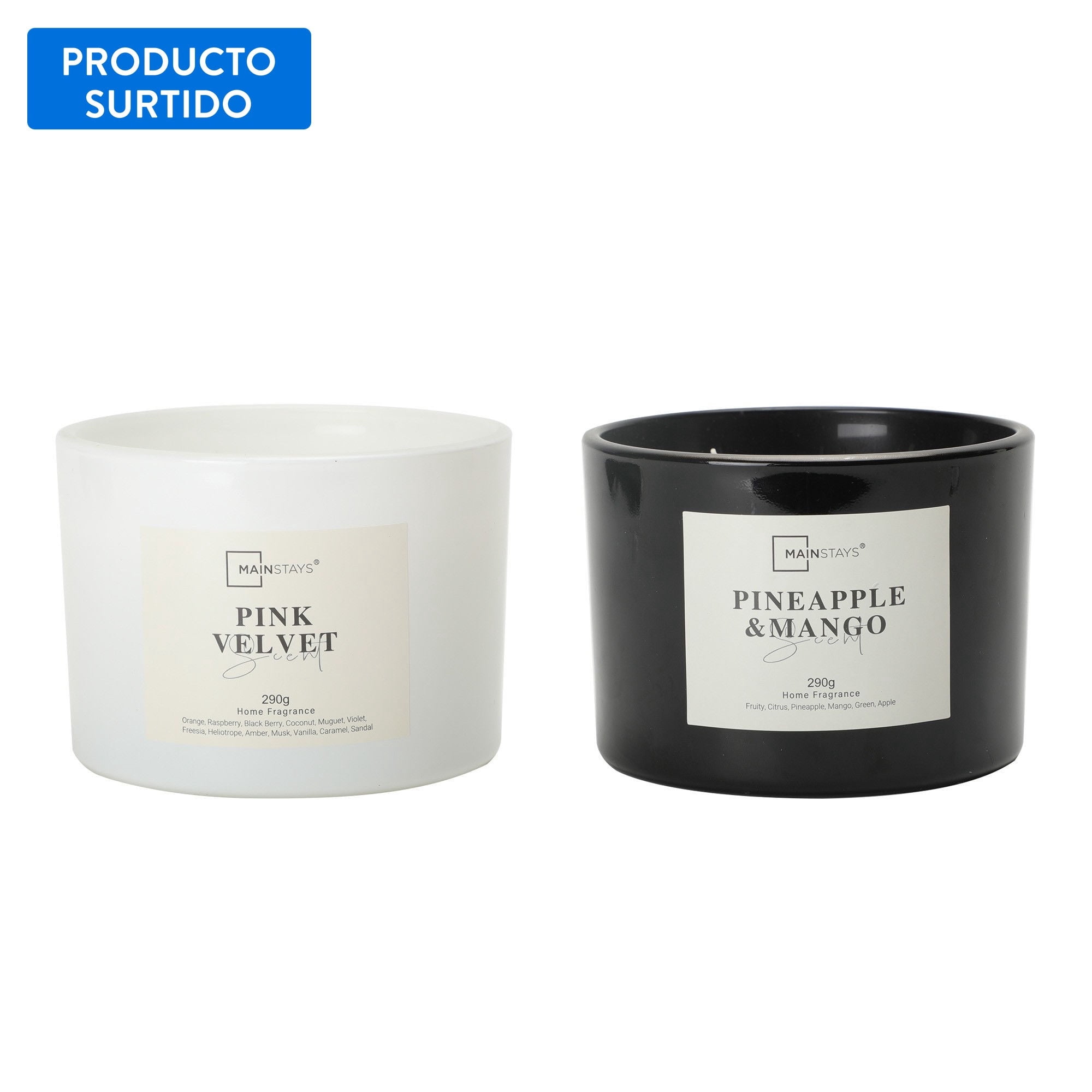 Velas Piña,mango,terciopelo Rosa 290gr Mainstays
