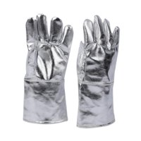 Magideal - Guantes De Protección Térmica, Guantes De Trabajo, Aislantes Del Calor, Cómodos, Ligeros, Retardantes De Llama, Resistentes A Altas Temperaturas, Guan Plata