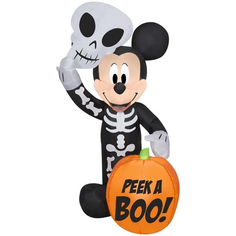 Decoración Inflable De Halloween Con Forma De Esqueleto De Gemmy Mickey Mouse