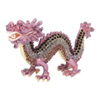 Bothyi - Mini Figura De Dragón Artesanal Escultura Animal Para Festivales De Primavera Estante Escritorio Violeta