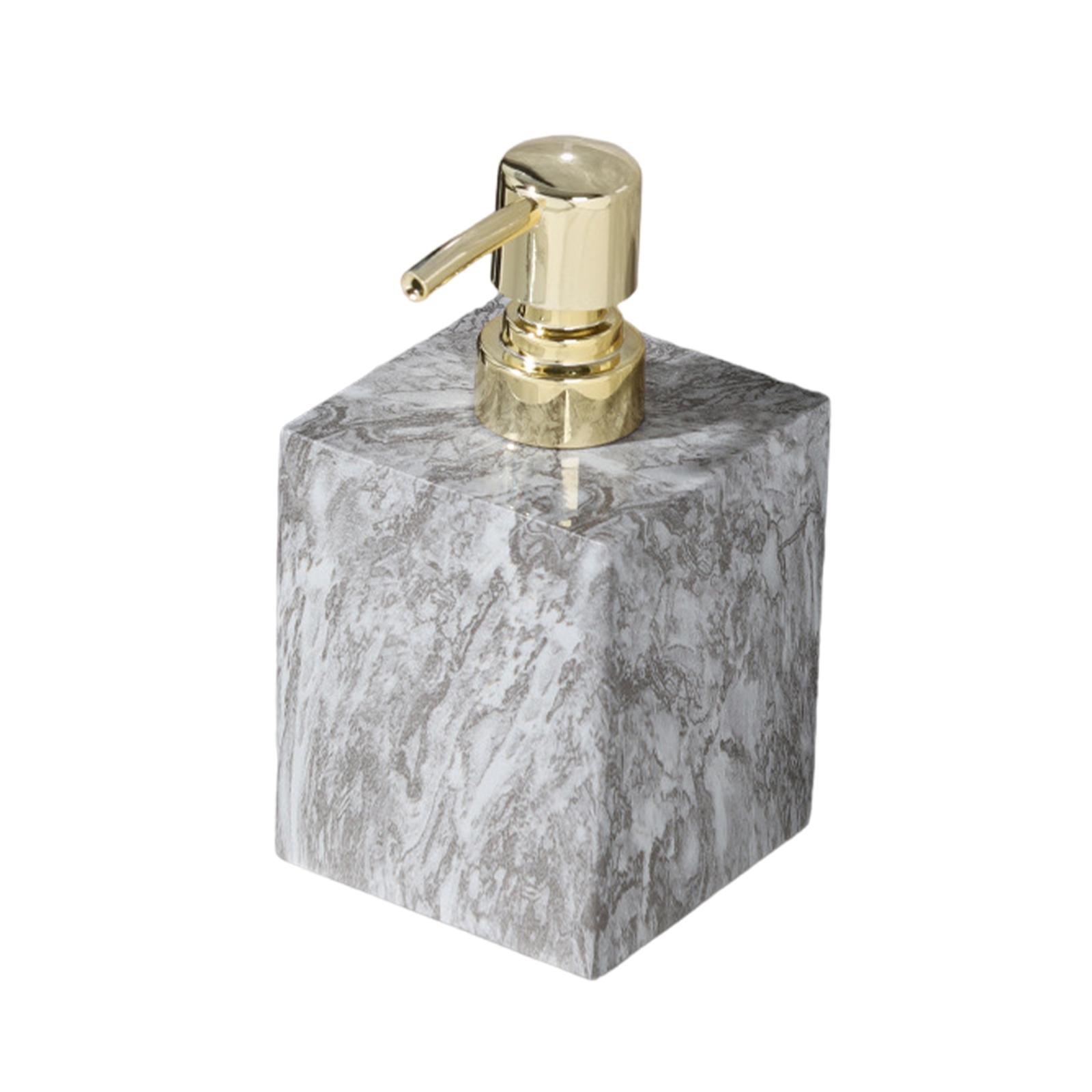 Bothyi - Dispensador De Jabón Rústico, Botella De Loción Con Bomba Vacía Para Cocina, Baño, Baño, Color Gris Y Dorado