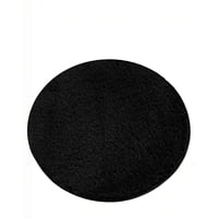 Genérico - Alfombra Redonda 150Cm X 150Cm Decorativa Color Negro
