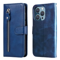 Gangxun - Funda Con Cremallera Para Iphone 12 Pro Max, Carcasa Cartera De Cuero Pu Con Soporte Y Tarjetero