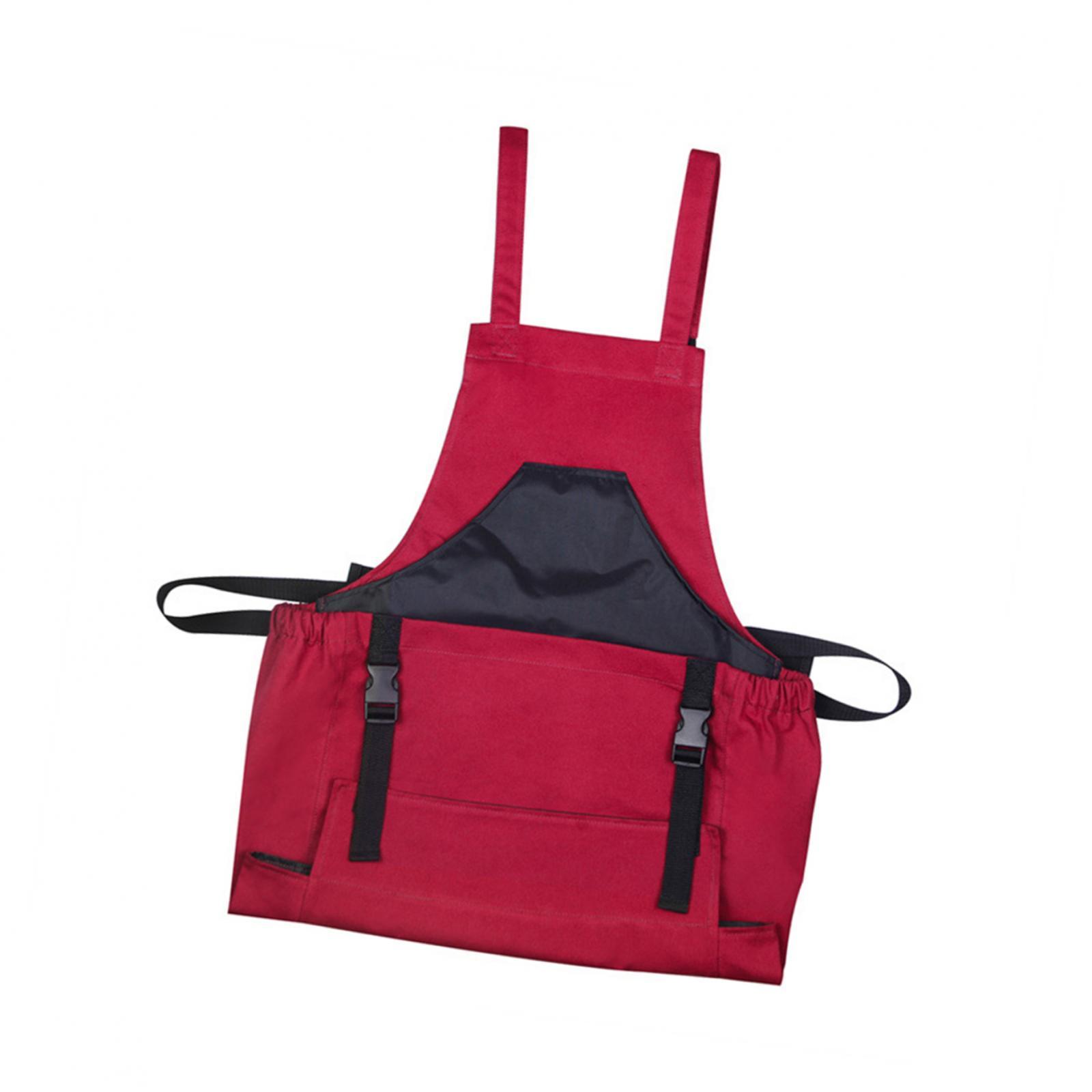 Ioensy - Delantal De Lona Para Jardinería Con Bolsa De Almacenamiento Para Carpintería, Jardinería, Unisex, Rojo Oscuro