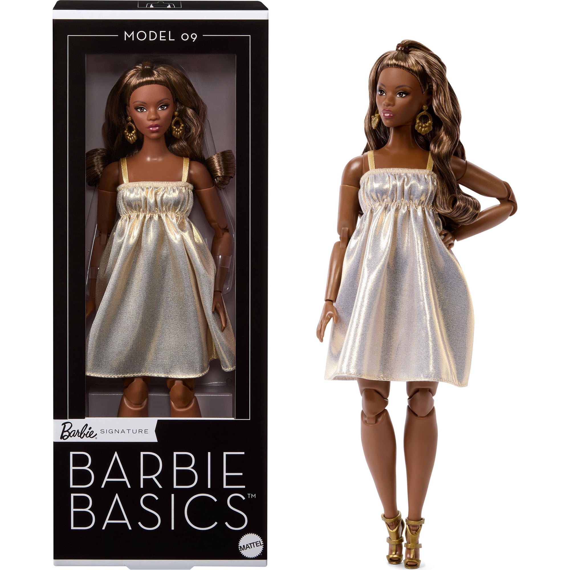 Muñeca De Moda Barbie Basics Modelo 09 Con Cabello Castaño