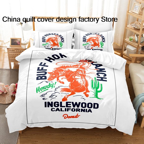Buff Horses Ranch Bedding Set Single Twin Full Queen King Size Bed Set Adult Kid Bedroom Duvetcover Sets parure de lit BedBed Sheets