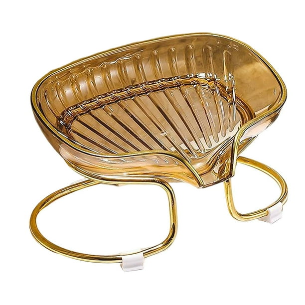 Jabonera portátil, jabonera con desagüe, caja de jabón, contenedor de jabón, escurridor, jabonera para fregadero, encimera, baño, ducha, decoración Dorado