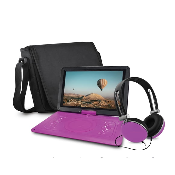 Reproductor de DVD Core Innovations con pantalla giratoria de 36 cm (14 pulgadas) color púrpura